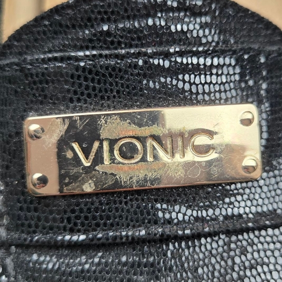 Vionic Sydney Women's 7.5 Black Lizard Leather Loafers Driving Moccasins - Picture 5 of 7